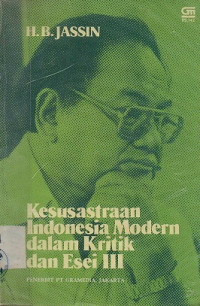 Image of Kesusastraan Indonesia Modern Dalam Kritik dan Esei III